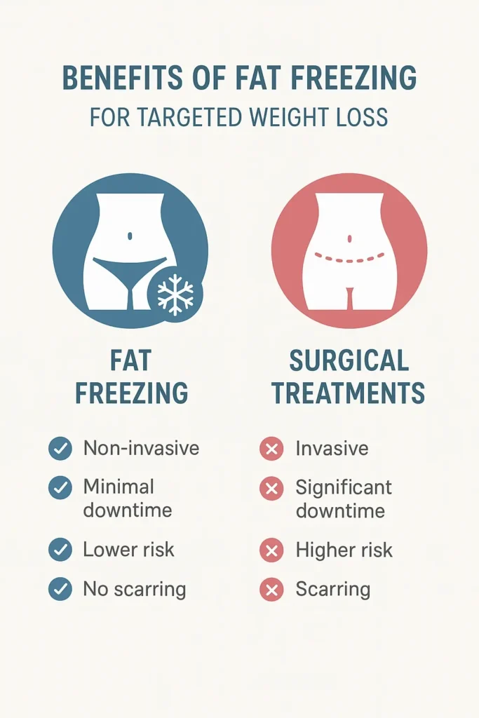 graphic showing the benefits of fat freezing Bracknell