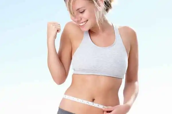 woman happy after fat reduction treatment Bracknell